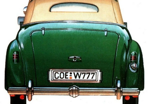 Opel Admiral Cabriolet (1939) - drawings (drawings) of the car